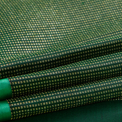 Green And Sea Green Kanchipuram Silk Saree For Bridal Wear PV NYC 1961
