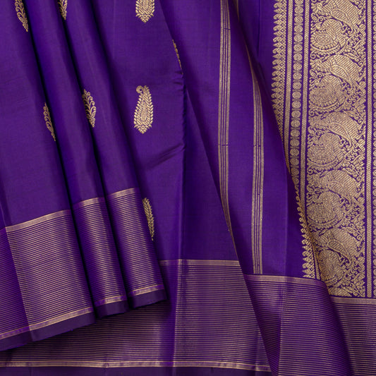 Violet Kanchipuram Silk Saree For Bridal Wear PV NYC 1997