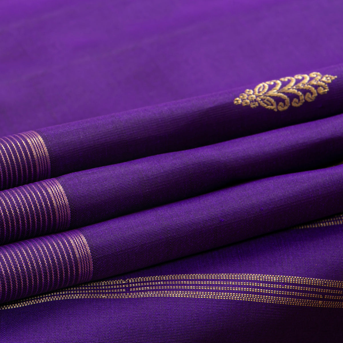 Violet Kanchipuram Silk Saree For Bridal Wear PV NYC 1997