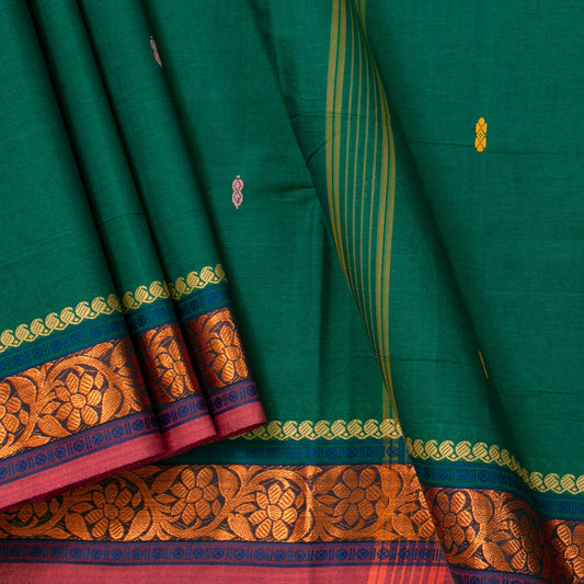 Green Chettinad Cotton Saree PV SK CC 223