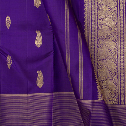Violet Kanchipuram Silk Saree For Bridal Wear PV NYC 1997