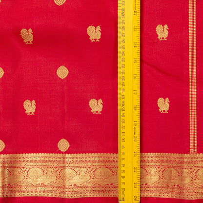 Red Kanchipuram Silk Saree For Festive Wear PV NYC 1984