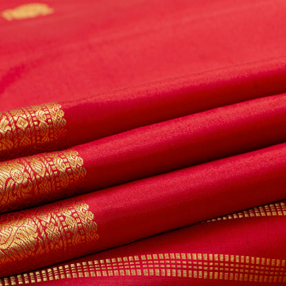 Red Kanchipuram Silk Saree For Festive Wear PV NYC 1984