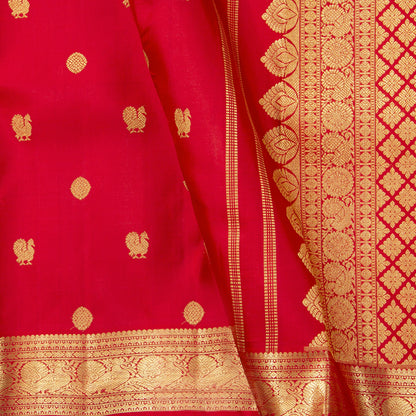 Red Kanchipuram Silk Saree For Festive Wear PV NYC 1984