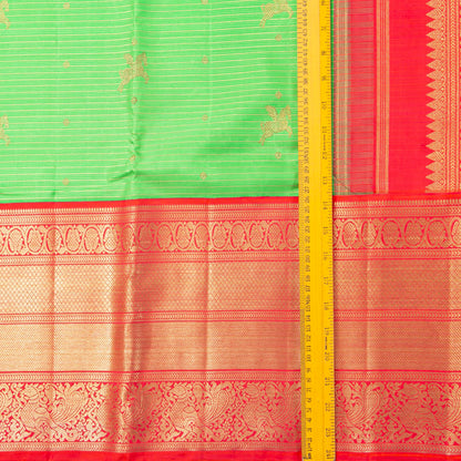 Green And Red Kanchipuram Silk Saree For Wedding Wear PV NYC 1943