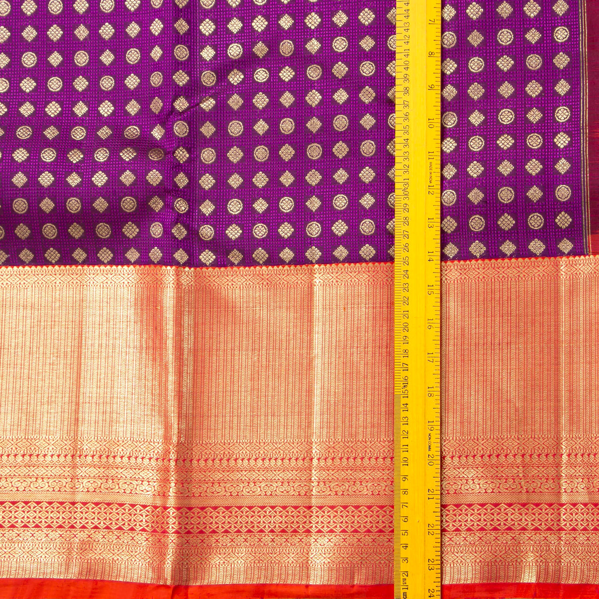 Magenta And Red Kanchipuram Silk Saree For Bridal Wear PV NYC 1949