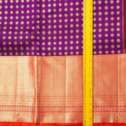 Magenta And Red Kanchipuram Silk Saree For Bridal Wear PV NYC 1949