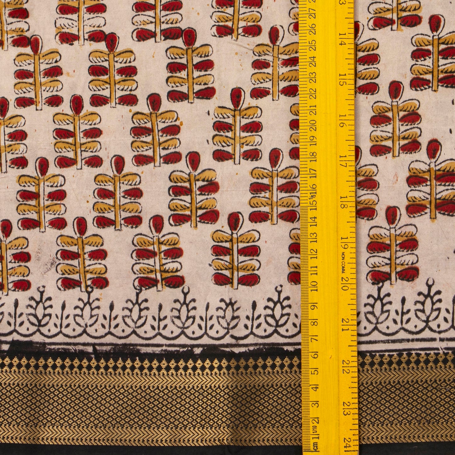 Off White Kalamkari Mangalgiri Silk Saree For Office Wear PV MG 105