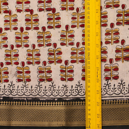 Off White Kalamkari Mangalgiri Silk Saree For Office Wear PV MG 105