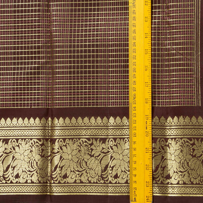 Brown Kanchipuram Silk Saree For Bridal Wear PV NYC 1991