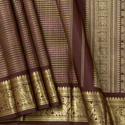 Brown Kanchipuram Silk Saree For Bridal Wear PV NYC 1991