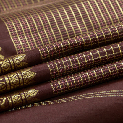 Brown Kanchipuram Silk Saree For Bridal Wear PV NYC 1991