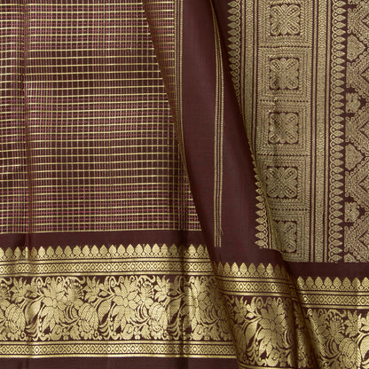 Brown Kanchipuram Silk Saree For Bridal Wear PV NYC 1991