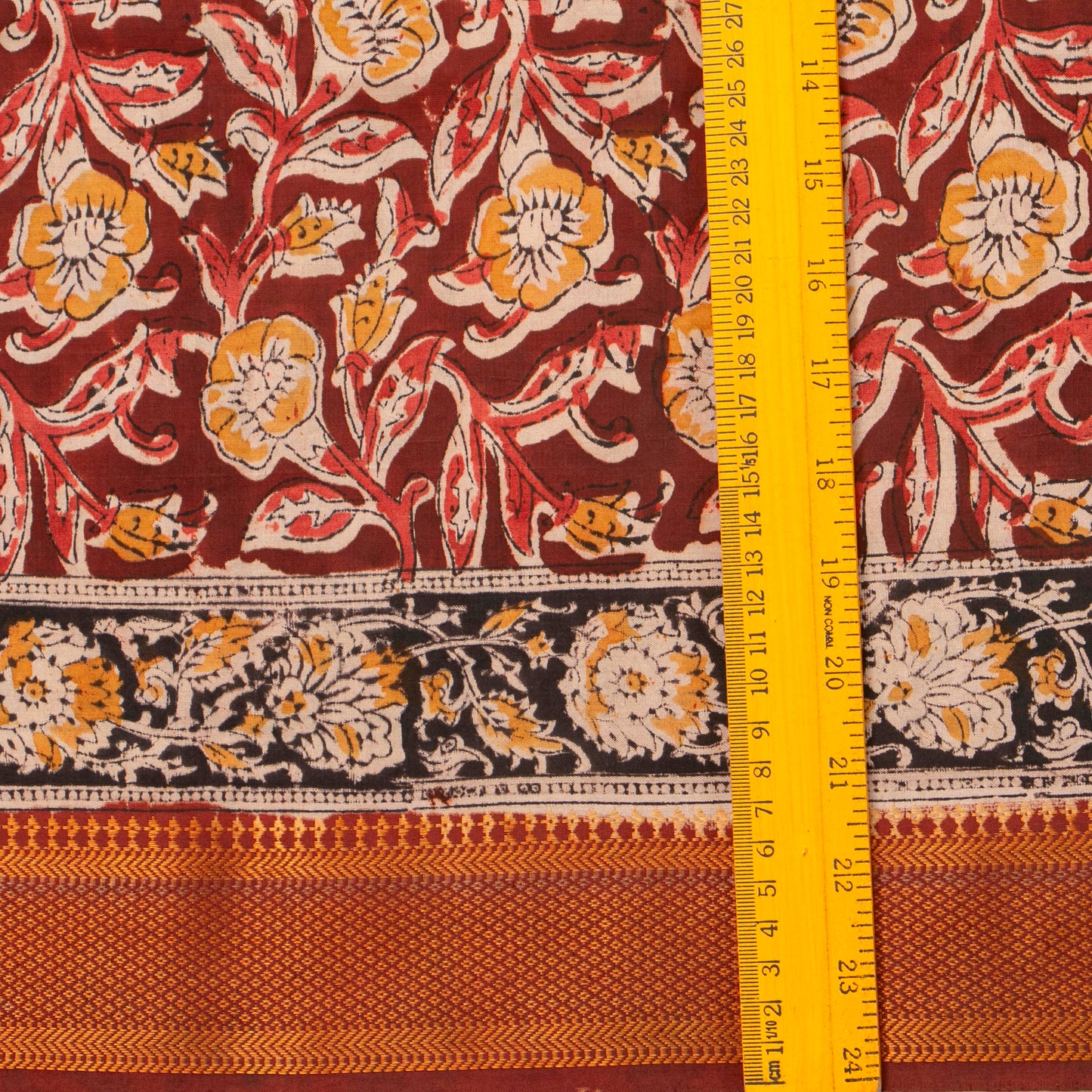 Maroon Kalamkari Mangalgiri Silk Saree For Office Wear PV MG 103