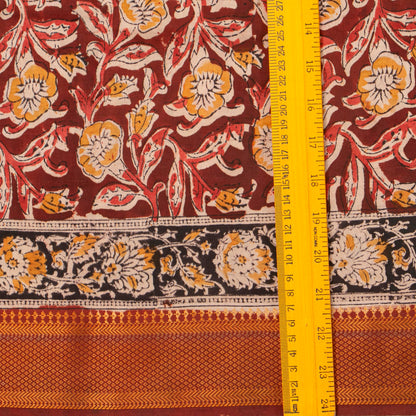Maroon Kalamkari Mangalgiri Silk Saree For Office Wear PV MG 103