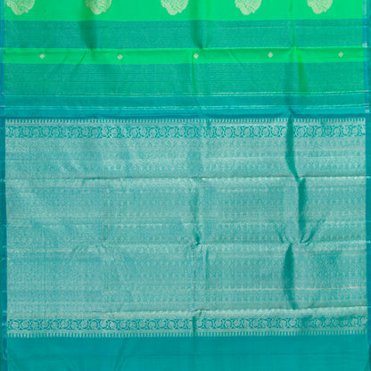 Sea Green And Blue Kanchipuram Silk Saree For Festive Wear PV NYC 2019
