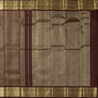 Brown Kanchipuram Silk Saree For Bridal Wear PV NYC 1991