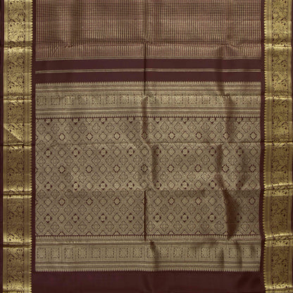 Brown Kanchipuram Silk Saree For Bridal Wear PV NYC 1991