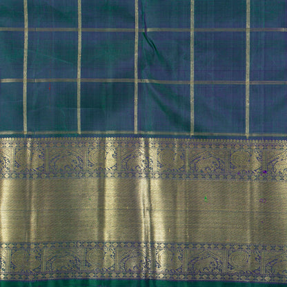 Mayilkazuthu Blue Kanchipuram Silk Saree For Bridal Wear PV NYC 1971