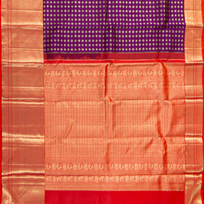 Magenta And Red Kanchipuram Silk Saree For Bridal Wear PV NYC 1949