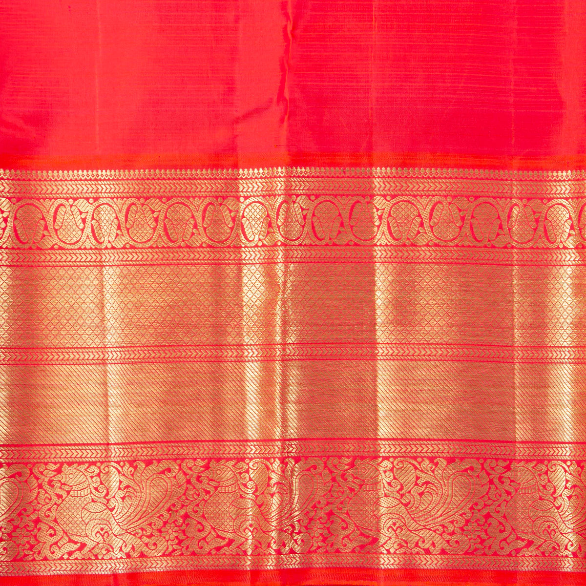 Green And Red Kanchipuram Silk Saree For Wedding Wear PV NYC 1943
