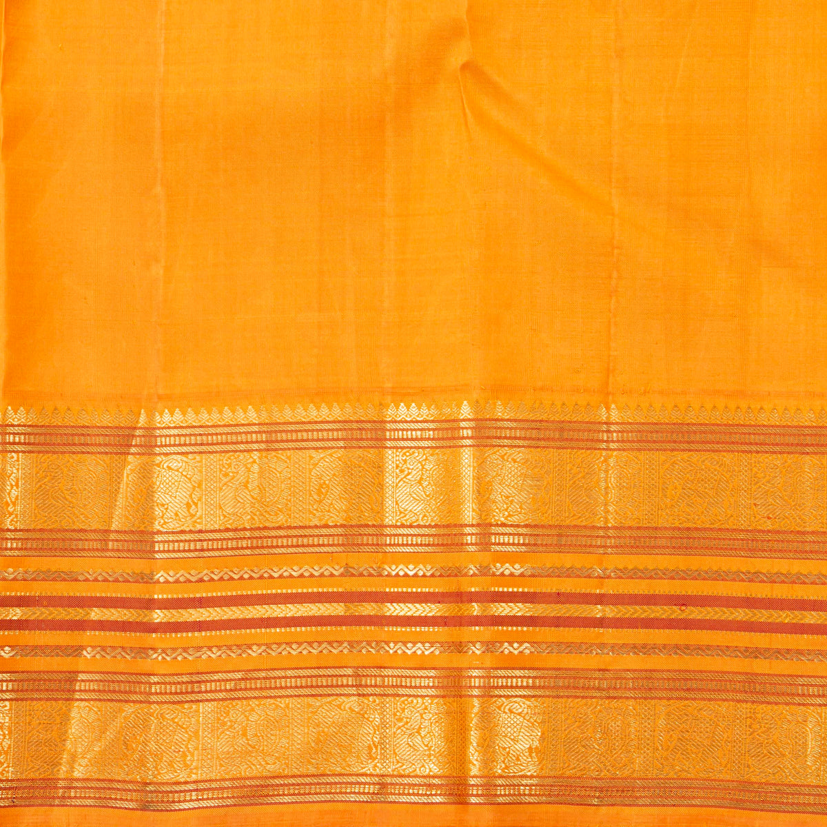 Green And Yellow Kanchipuram Silk Saree For Wedding Wear PV NYC 1938