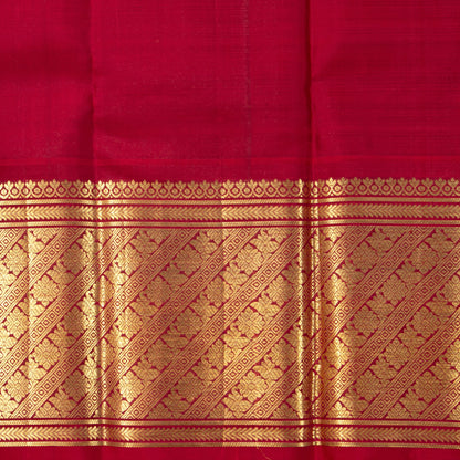 Mauve And Red Kanchipuram Silk Saree For Bridal Wear PV NYC 1966