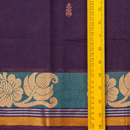 Purple And Blue Chettinad Cotton Saree PV SK CC 229