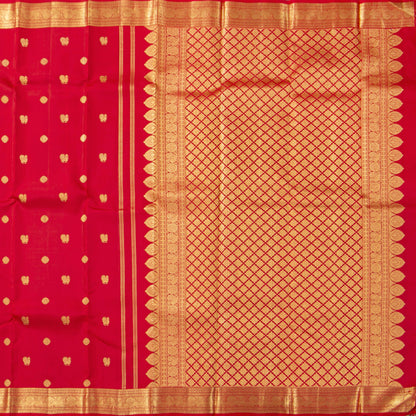 Red Kanchipuram Silk Saree For Festive Wear PV NYC 1984