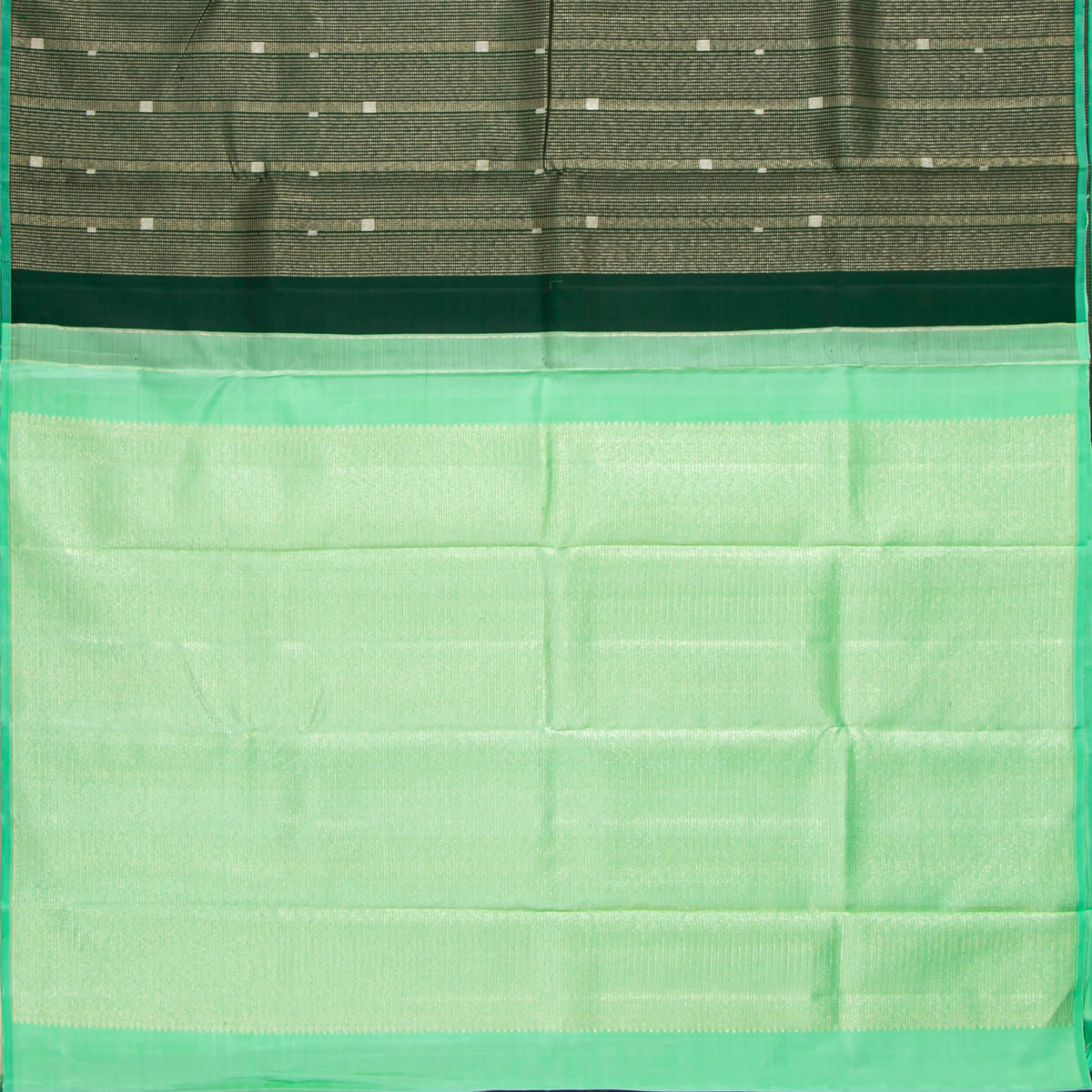 Green And Sea Green Kanchipuram Silk Saree For Bridal Wear PV NYC 1961