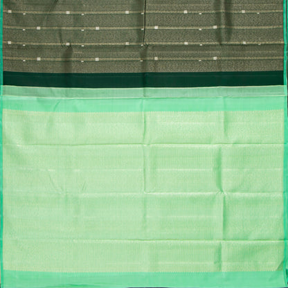 Green And Sea Green Kanchipuram Silk Saree For Bridal Wear PV NYC 1961