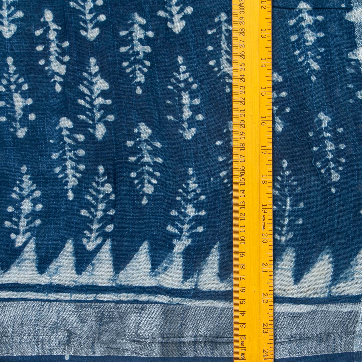 Indigo Blue Linen Saree WIth Silver Zari For Office Wear PL 2094