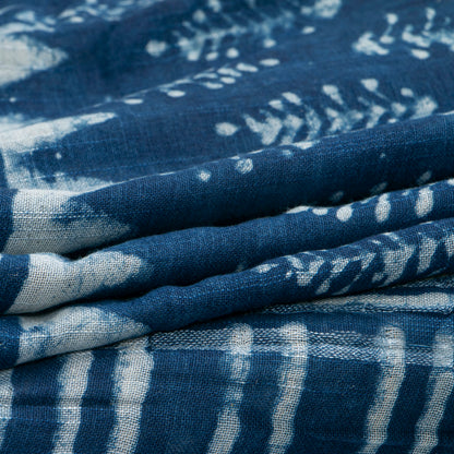 Indigo Blue Linen Saree WIth Silver Zari For Office Wear PL 2094