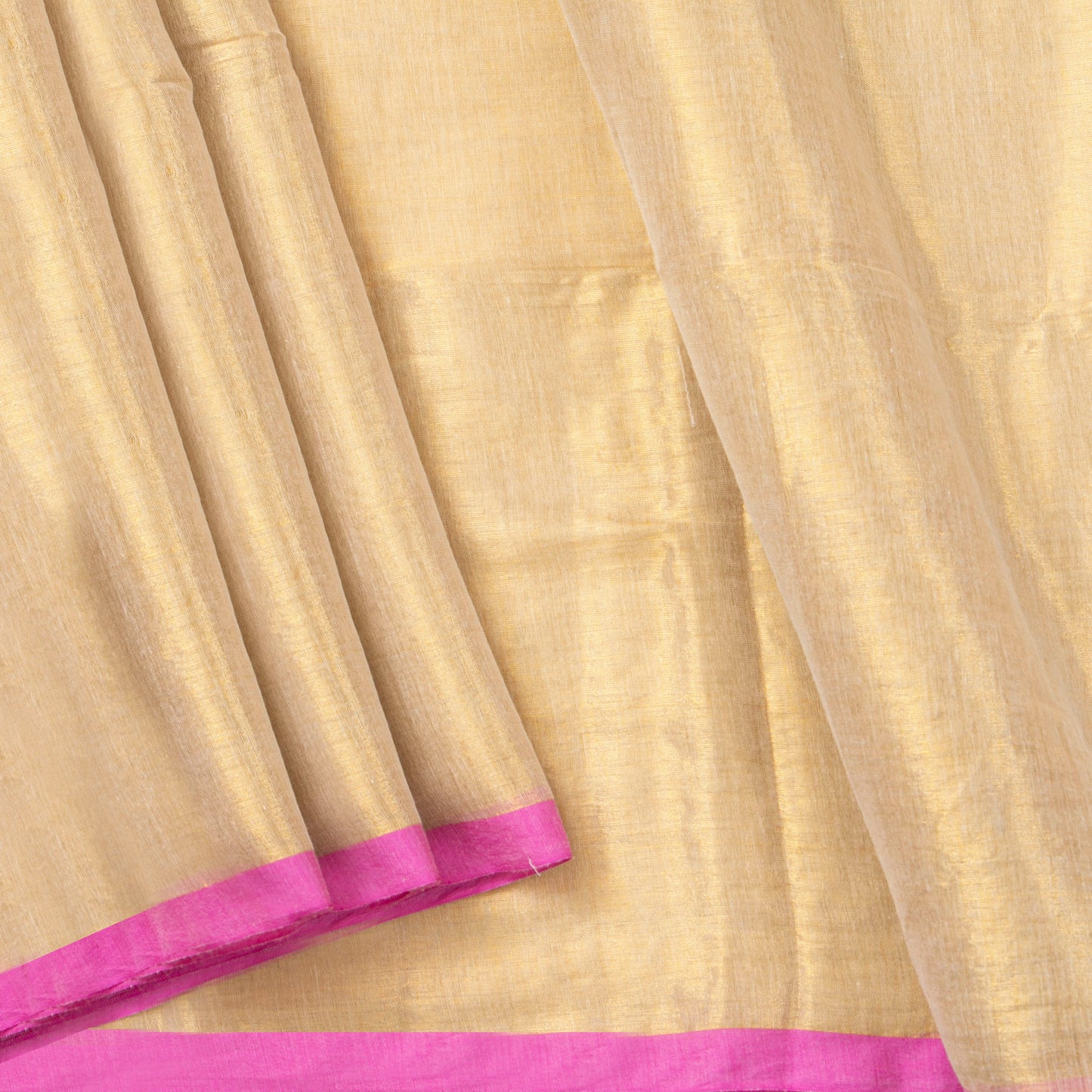 Golden Beige Tissue Linen Saree For Party Wear PL 2097
