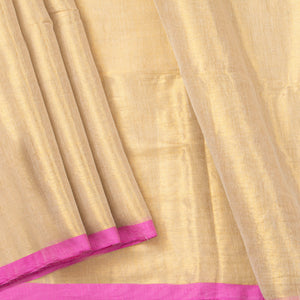 Golden Beige Tissue Linen Saree For Party Wear PL 2097