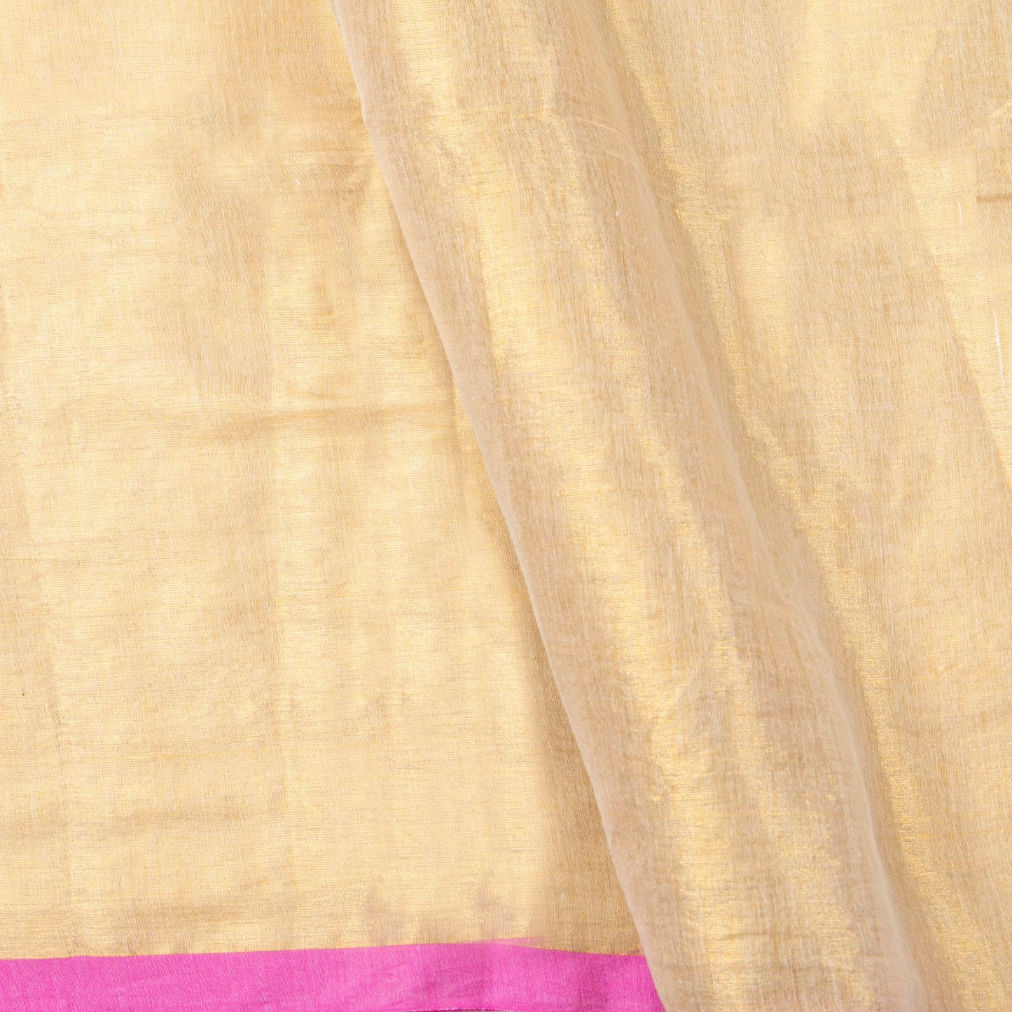 Golden Beige Tissue Linen Saree For Party Wear PL 2097
