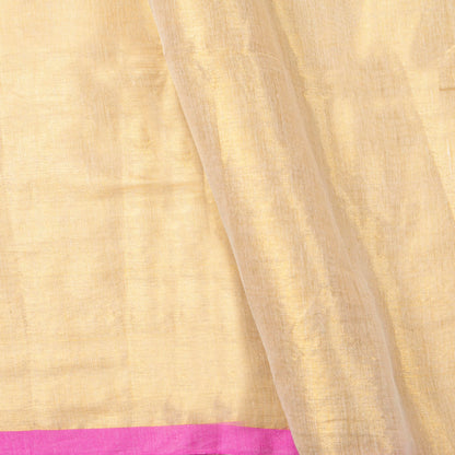Golden Beige Tissue Linen Saree For Party Wear PL 2097
