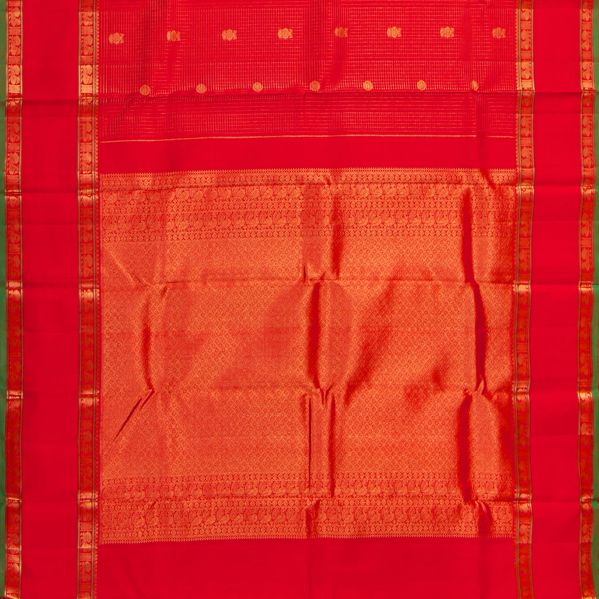 Red Kanchipuram Silk Saree For Bridal Wear PV NYC 2048