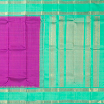 Magenta And Sea Green Kanchipuram Silk Saree For Bridal Wear PV NYC 1988