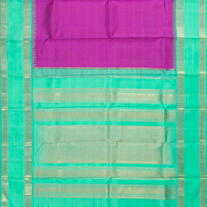 Magenta And Sea Green Kanchipuram Silk Saree For Bridal Wear PV NYC 1988