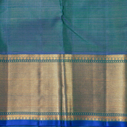 Mayilkazhuthu Blue Kanchipuram Silk Saree Vairaoosi For Bridal Wear PV NYC 1954