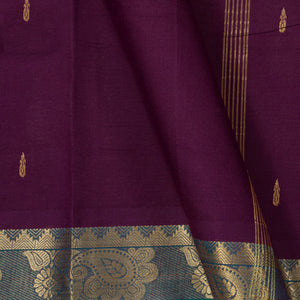 Magenta And Blue Chettinad Cotton Saree PV SK CC 235