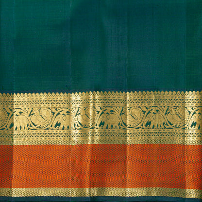 Manthulir Green Kanchipuram Silk Saree For Bridal Wear PV NYC 2041
