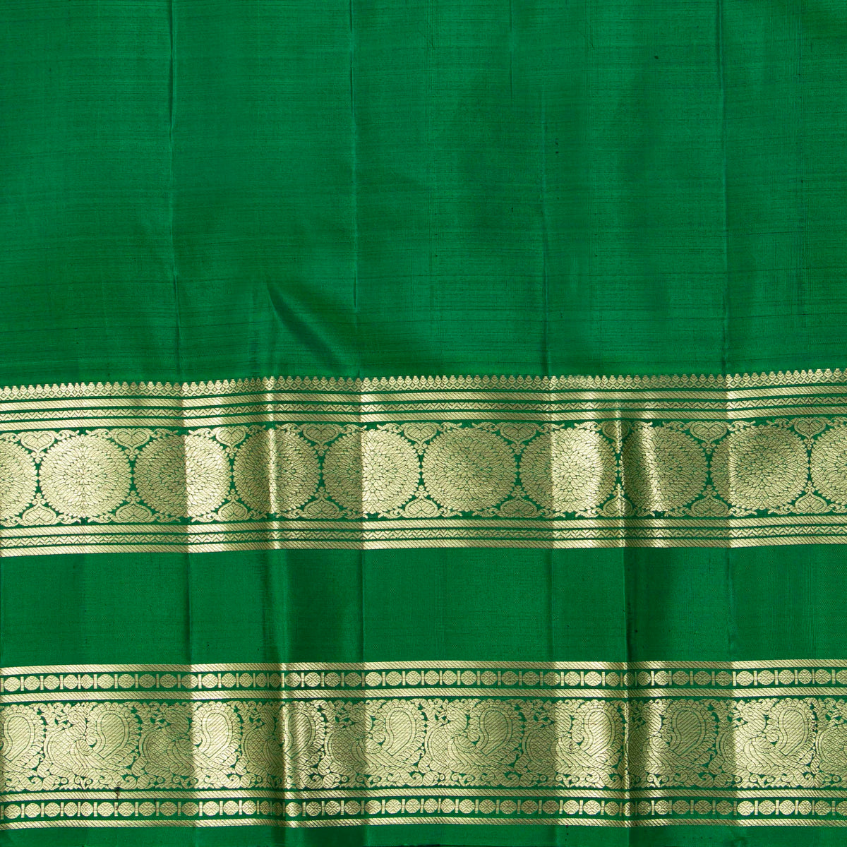 Mustard Kanchipuram Silk Saree Ganga Jamuna Border For Bridal Wear PV NYC 2000