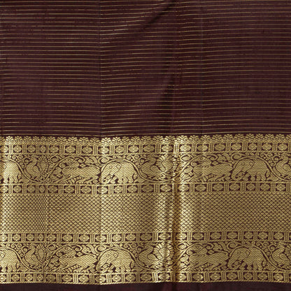 Red And Brown Kanchipuram Silk Saree For Bridal Wear PV NYC 2036