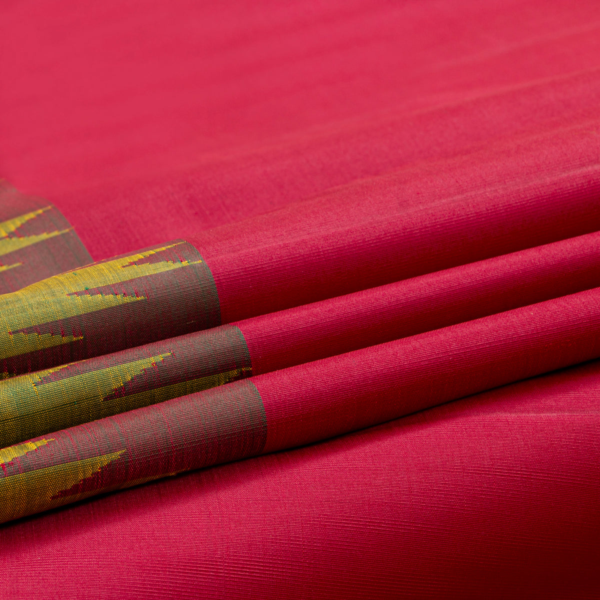 Red Ganga Jamuna Temple Border Kanchipuram Silk Saree For Festive Wear PV 2074