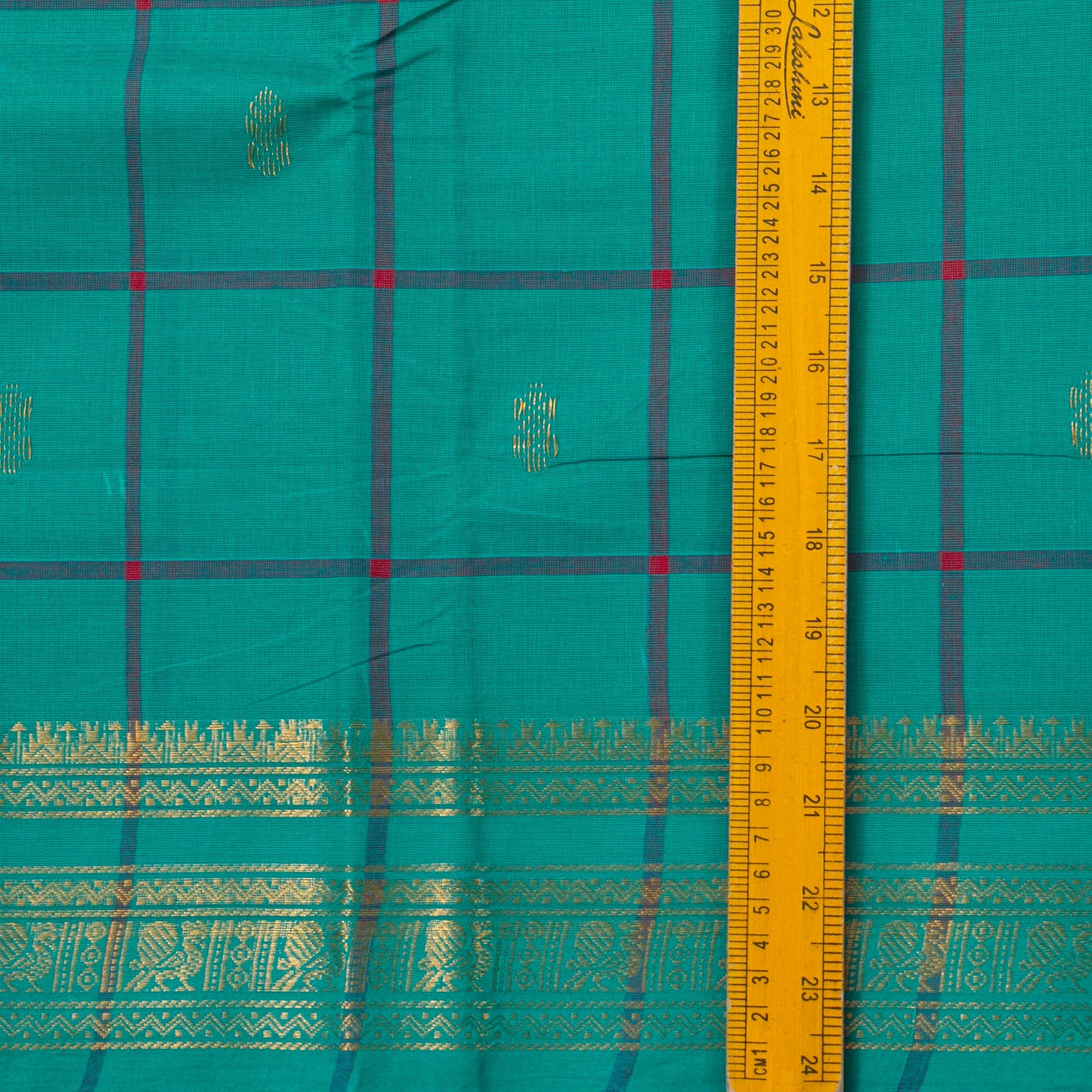 Sea Green Handwoven Chettinad Cotton Saree With Zari Border For Summer Wear PV SK CC 250