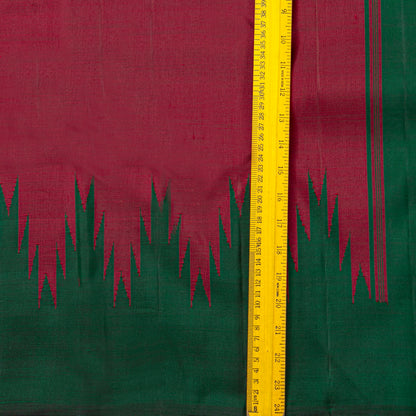 Red And Green Thazampoo  Border Kanchipuram Silk Saree For Festive Wear PV NYC 2075