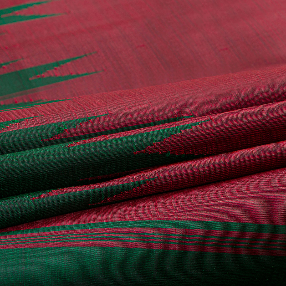 Red And Green Thazampoo  Border Kanchipuram Silk Saree For Festive Wear PV NYC 2075