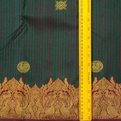 Green And Maroon Kanchipuram Silk Saree For Festive Wear PV NYC 2001